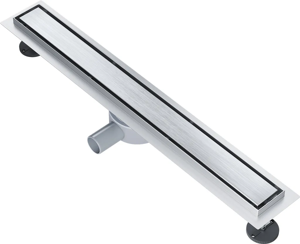 SONNI Canalina per doccia piatta con scarico a pavimento da 70 cm, sifone orientabile a 360°, design 2 in 1 in acciaio inox, con scarico perimetrale antiodore e filtro per capelli