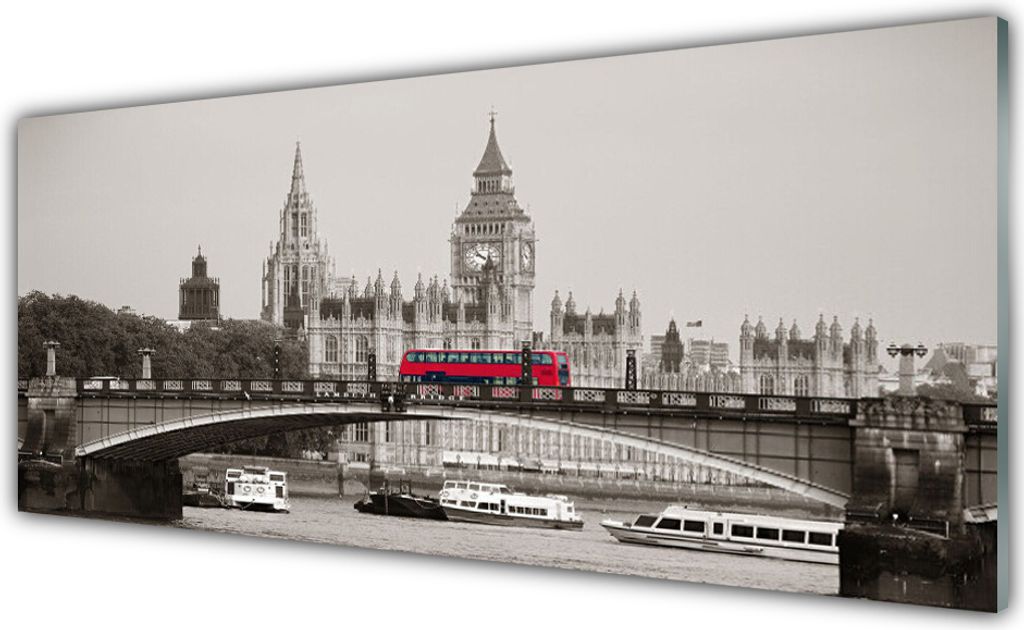 Küchenrückwand aus Glas 125x50cm Spritzschutz Brücker Bus Stadt Architektur