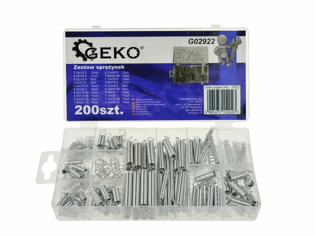 GEKO | Feder Sortiment Set Kit, 200tlg, Verschiedene Produktbild 