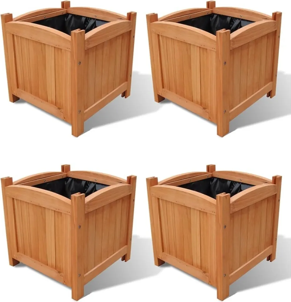 Carré potager surélevé lot de 4 bacs de culture 30 cm pour terrasse