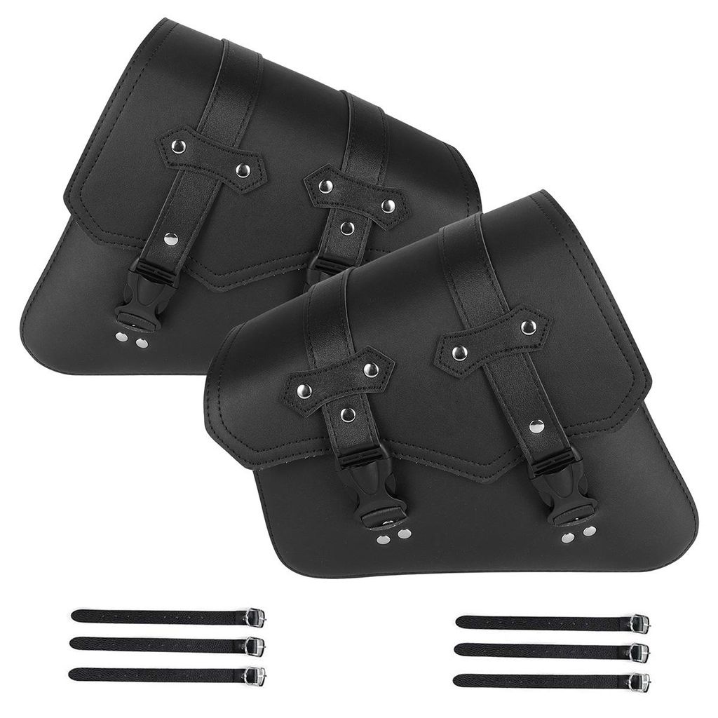 Motorrad Seiten Tasche,Vintage Satteltaschen für Motorrad Universal Polyurethanwasserdichte Satteltaschen mit großer Kapazität,2er-Pack, 27*25*1...