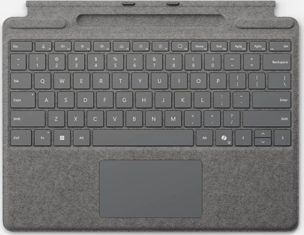Microsoft Surface Pro Keyboard mit Stiftaufbewahrung (QWERTZ) grau