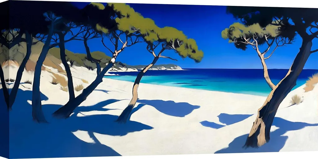 Tableau bord de mer pour salon moderne - Paysage Méditerranée 140 x 70