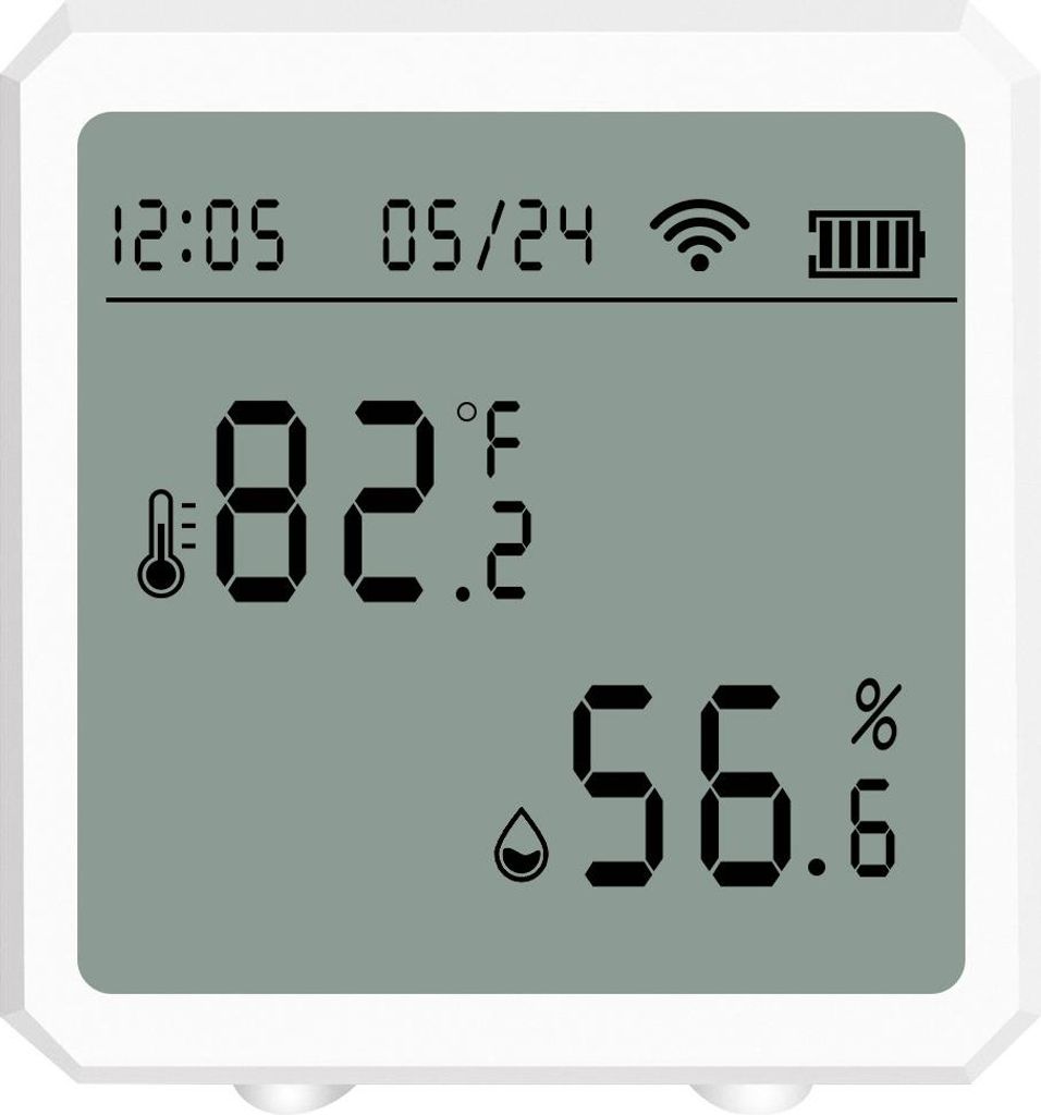 Tuya Smart WiFi Temperatur-Feuchtigkeitssensor Innen-Hygrometer Thermometer APP-Fernbedienung mit LCD-Display T&H-Sensor °C/°F umschaltbar Kompat...