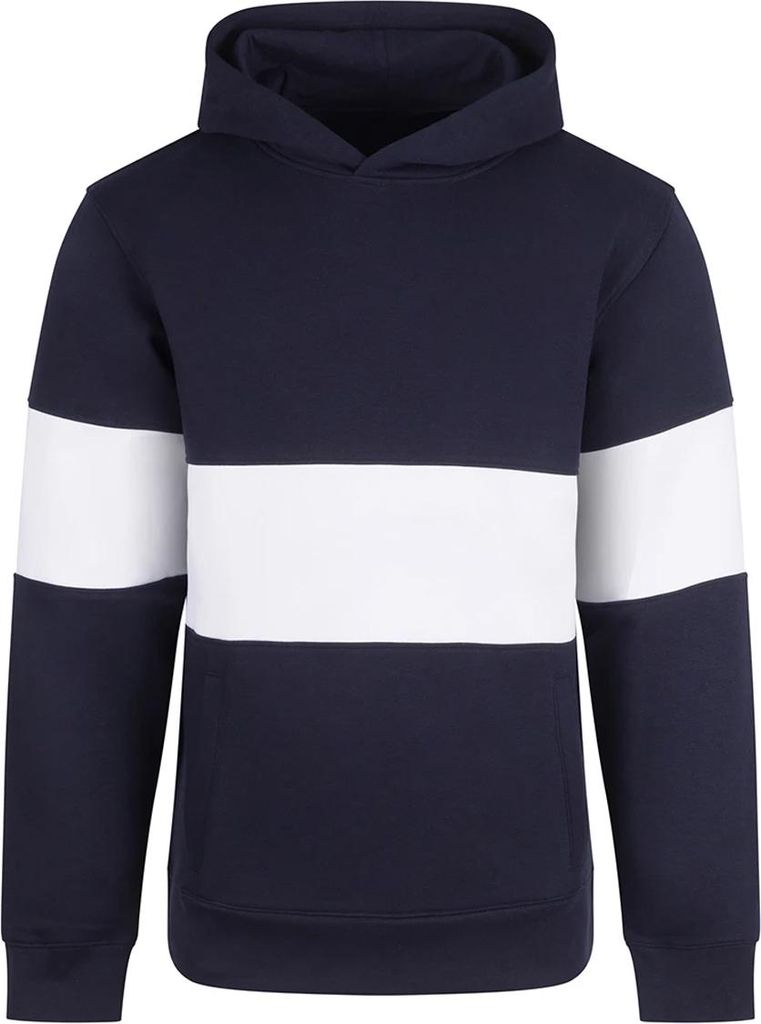 Front Row - Kapuzenpullover für Herren/Damen Uni, Schwer PC8113 (M) (Marine/Weiß)