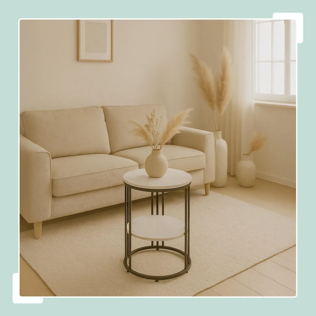 Relaxdays Table d'Appoint Imitation Marbre - Bout de Canapé Noir et Or - 2