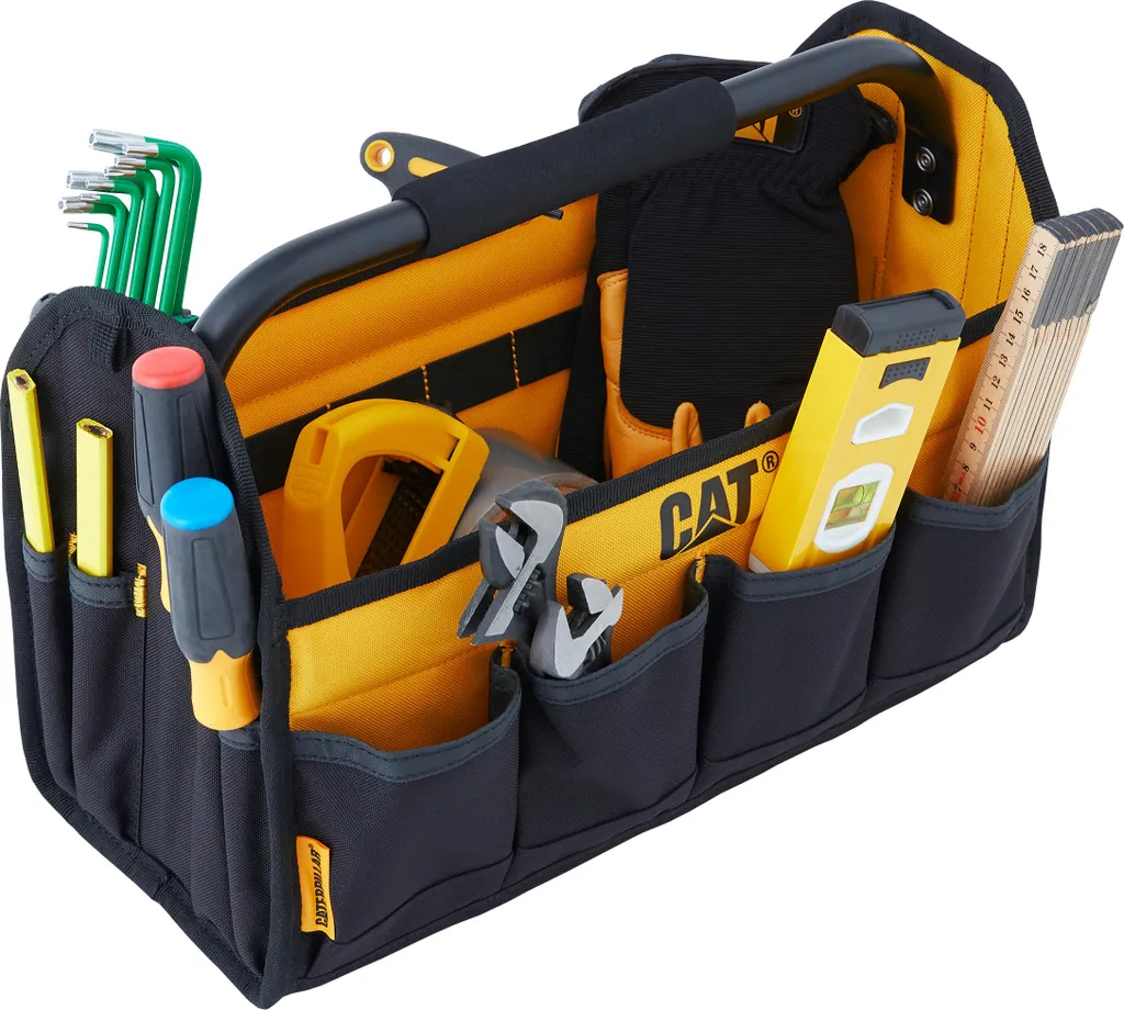Organiseur porte-outils textile CAT 15 pouces pliable de chantier