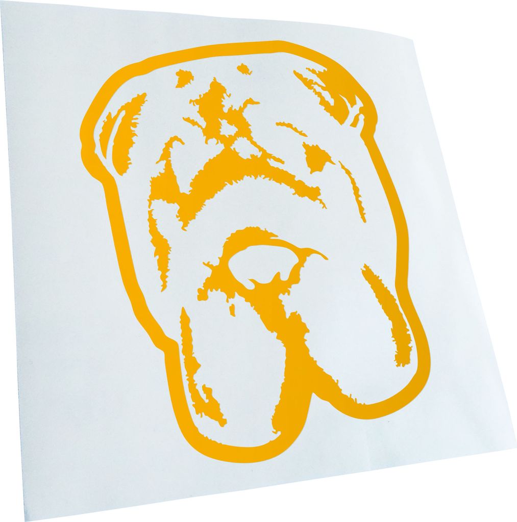 Kiwistar - Autoaufkleber - Chinese Shar Pei Hund - Gelb - 50x38cm - Aufkleber für Auto, Laptop, Fahrrad, LKW, Motorrad mehrfarbig JDM Decal Racing