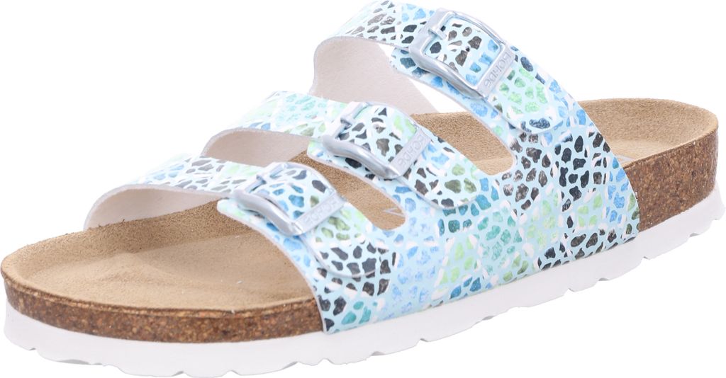 Rohde Damen Pantolette Aus Nubukleder - Bequeme Plateau-Sandale Mit Schnallen