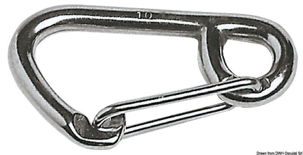 Karabinerhaken AISI 316 große Öffnung 80 mm Osculati 09.185.08