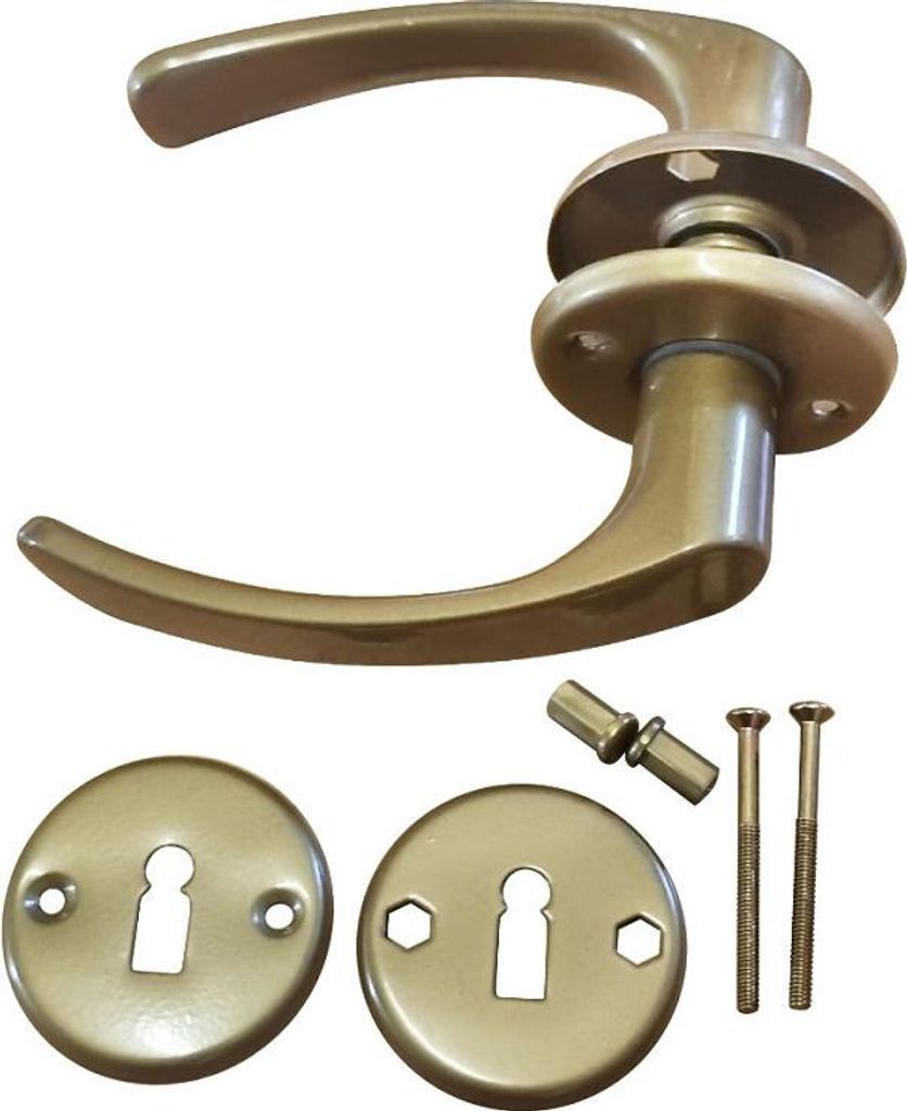 Kurzer, Goldlackierter Türgriff + Schlüsselschild - Mp Kl Kk Pln