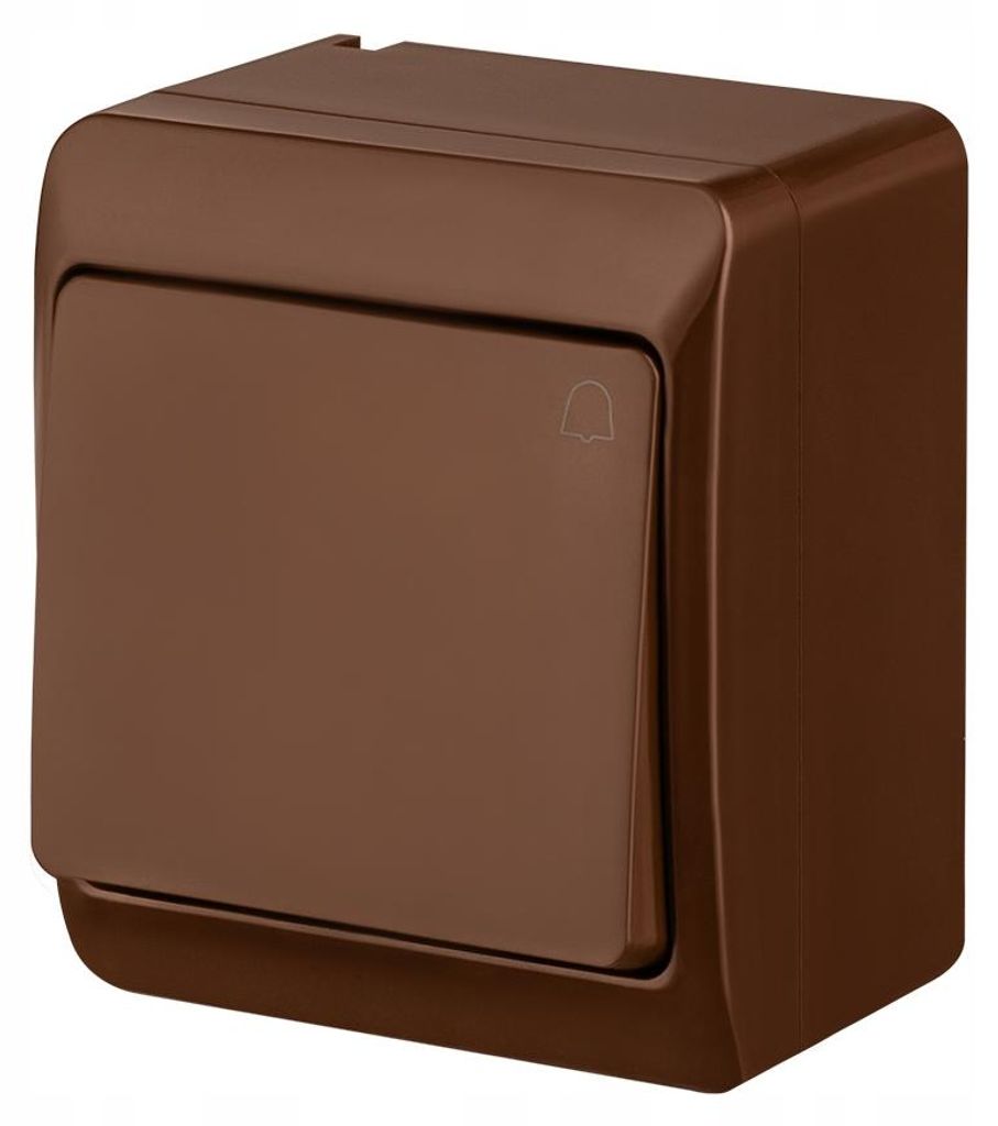 Hermetischer brauner IP44 Aufputz-Klingeltaster HERMES Produktbild 