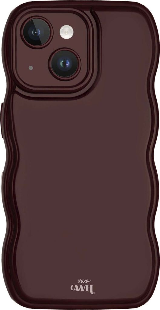 xoxo Wildhearts Glossy Wavy Case Burgundy – Geeignet für iPhone 14 Hülle