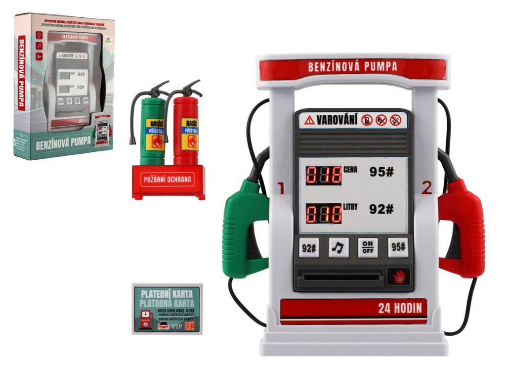 Batteriebetriebene Tankstelle aus Kunststoff mit Sound und Produktbild 