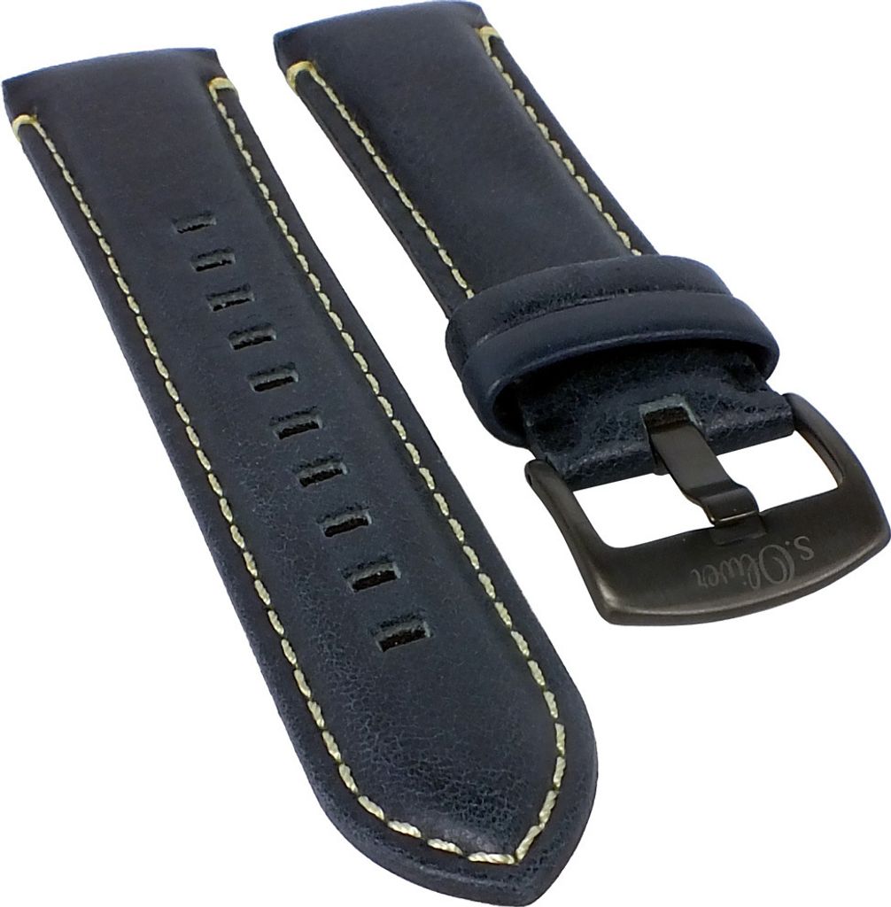 s.Oliver SO-3181-LC Ersatzband | Uhrenarmband Leder blau Produktbild 