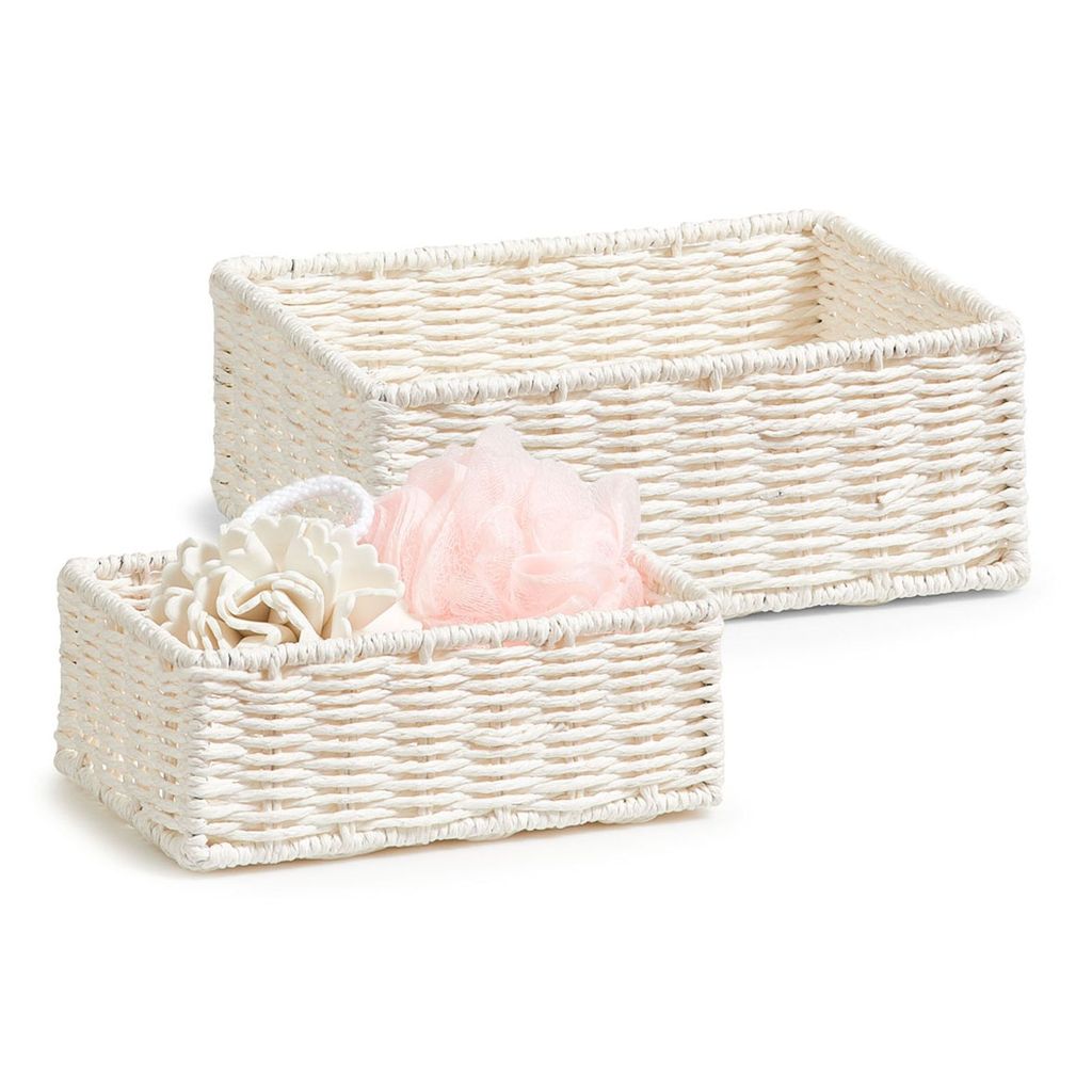 Panier de rangement, blanc - 2 pièces en set, ZELLER Image du produit 