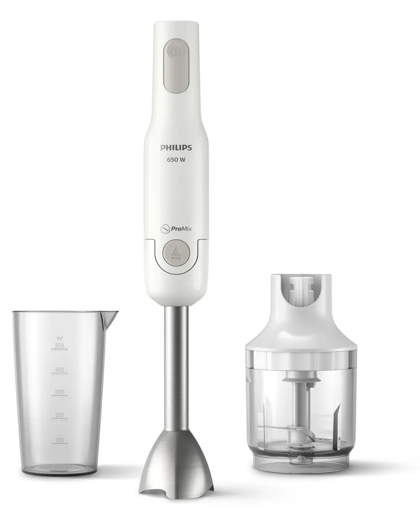 Mixeur plongeant multifonction Philips ProMix blanc et accessoires
