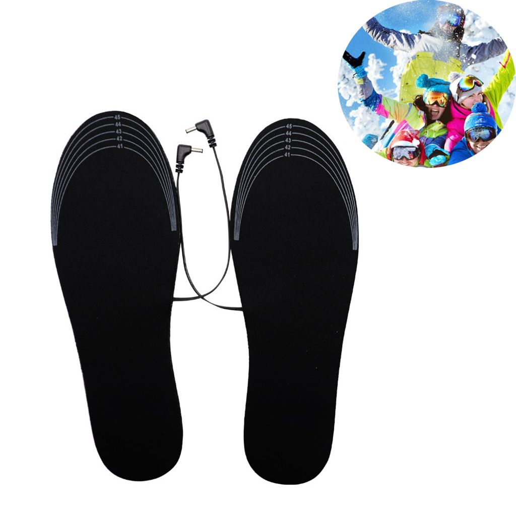 USB Beheizbare Einlegesohlen Fußwärmer Thermosohlen Schuhheizung Gr. 40-44 