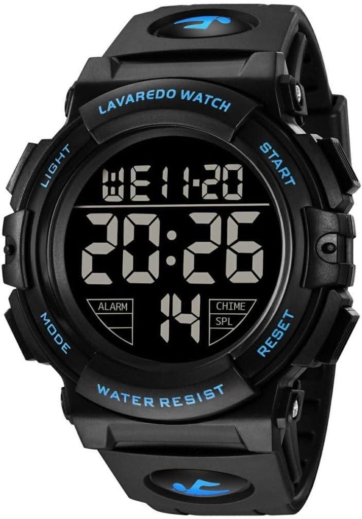 Watch Multifunktionale Herren Uhren Digital Sport Outdoor Armbanduhr 5 ATM wasserdichte Uhr mit Alarm/Kalender/Stoppuhr/Stoßfest Präzises Quarzwerk
