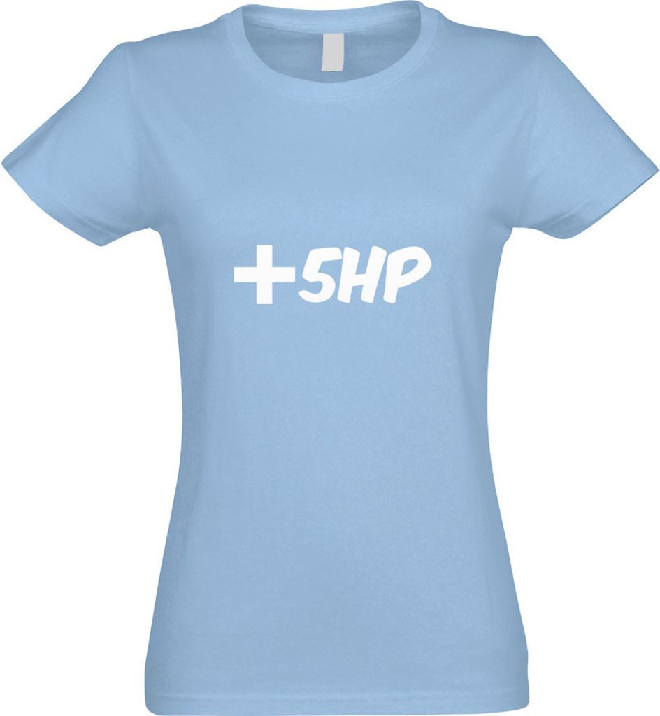 Kiwistar - T-Shirt tailliert - Damen - himmelblau - Plus 5 HP - Livepoints - mit Motiv Bedruckt - Funshirt Design - Sport - Freizeit - Damen - XXL