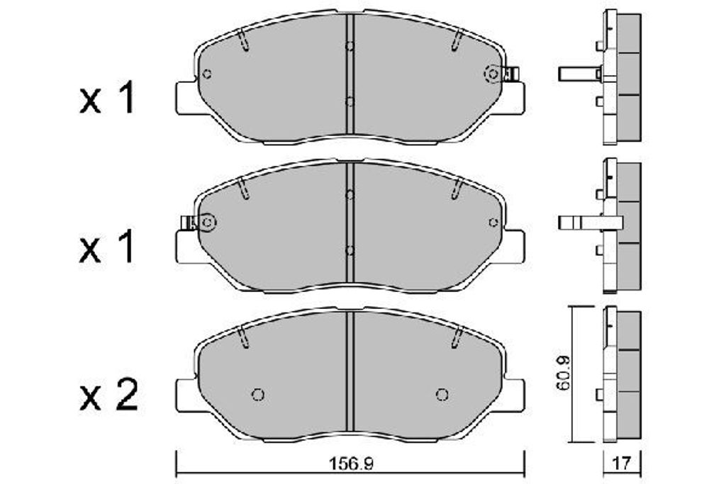 AISIN Bremsbeläge Satz Vorne Bremsklötze für HYUNDAI SANTA FÉ II (CM) BPHY-1008