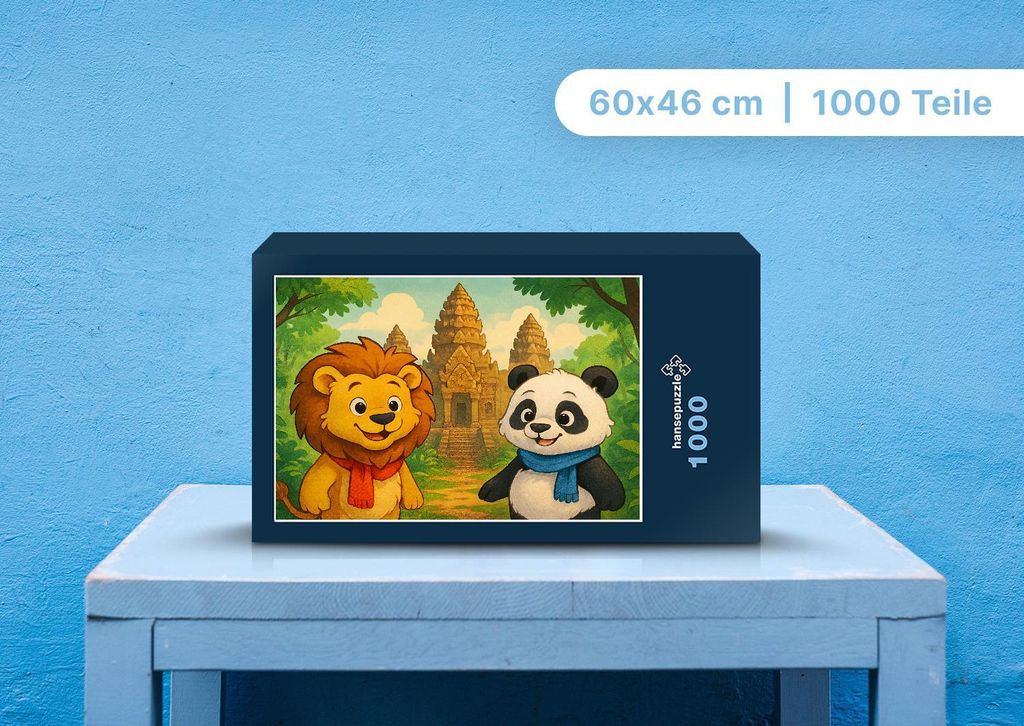 hansepuzzle 111496 - Buschi und Pippin Puzzle, 1000 Teile, Kinder, 60,0 x 46,0cm mit hochwertiger Aufbewahrung, Kartonbox & Beutel