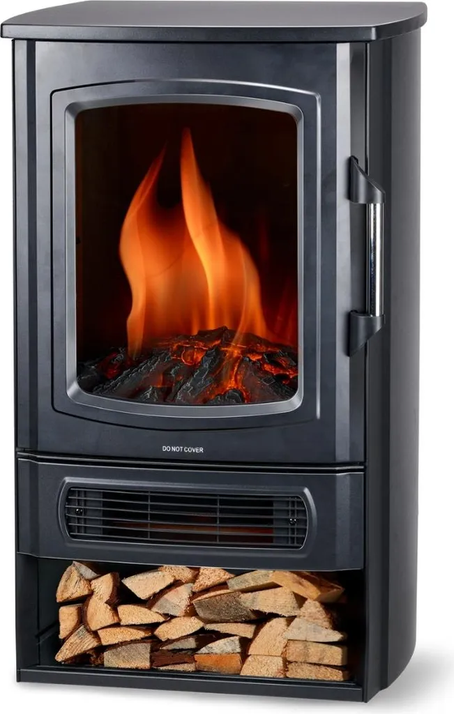 Cheminée électrique à effet flamme LED avec chauffage soufflant