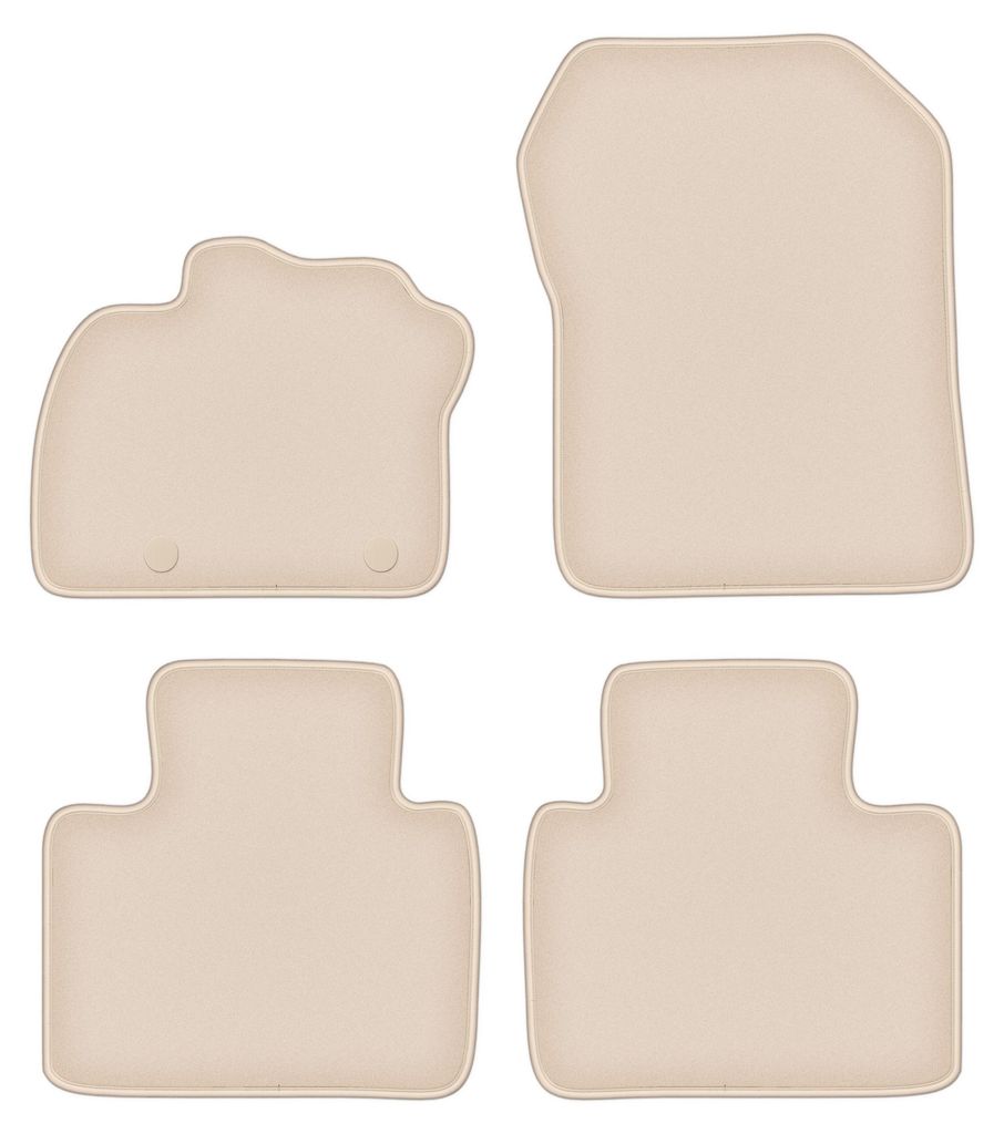 DURBAN Beige Velours-Fußmatten-Set für Renault Zoe Schrägheck (2013-)