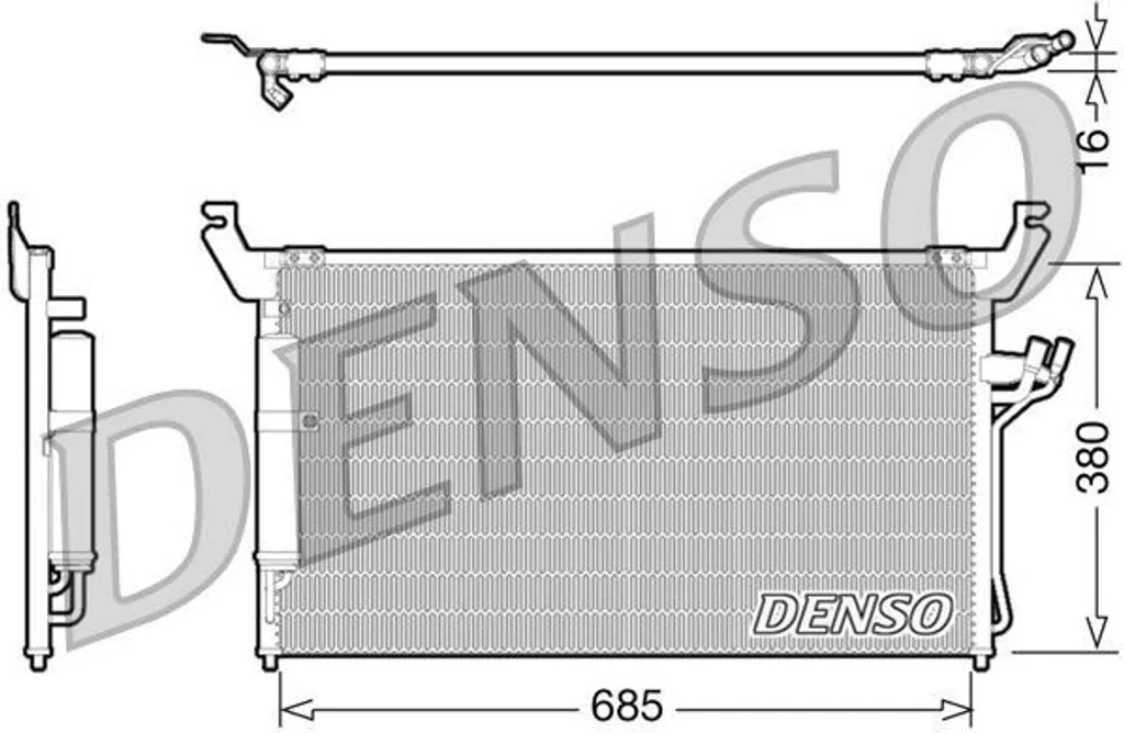 Condenseur DENSO DCN46013 robuste avec ailettes anti-corrosion renforcées