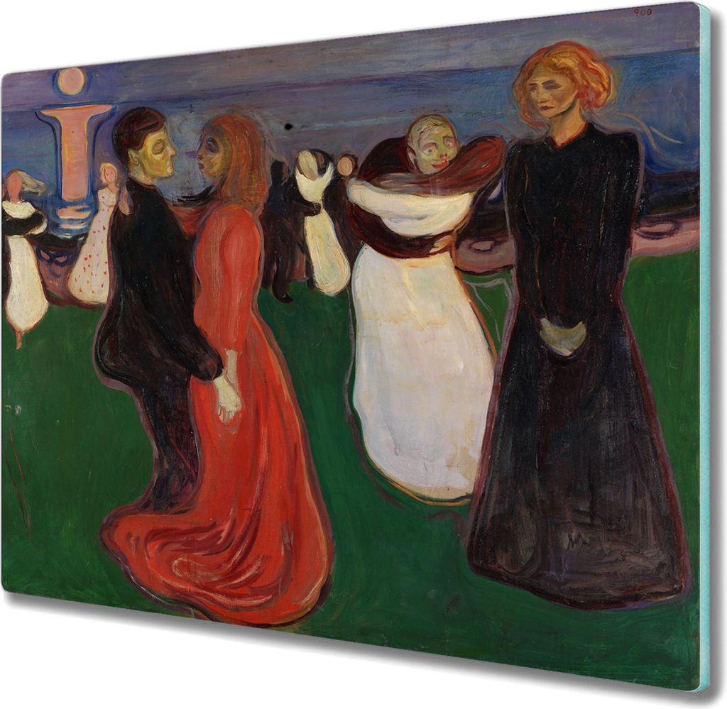 Coloray Hackbrett Herdabdeckplatte 60x52 cm Küchenbrett Kochplattenabdeckung Schneidebrett - Tanz des Lebens Edvard Munch