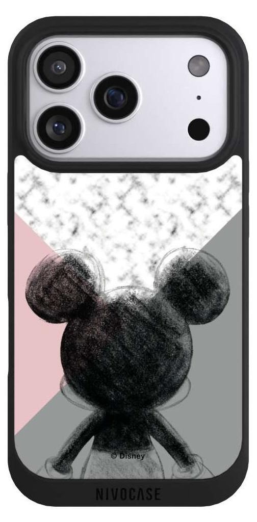NIVOCASE Handyhülle für Apple iPhone 17 Pro Hülle NIVOpure Case Schwarz Disney Marmor Mickey Mouse