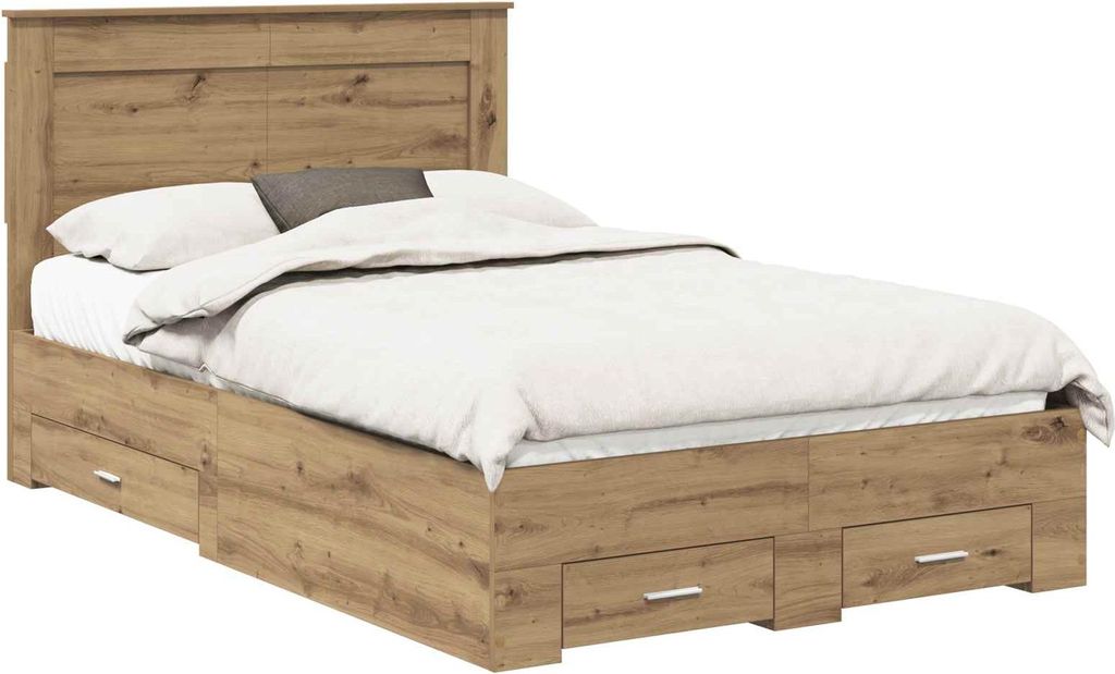 vidaXL Bettgestell mit Schubladen mit Kopfteil Holzwerkstoff