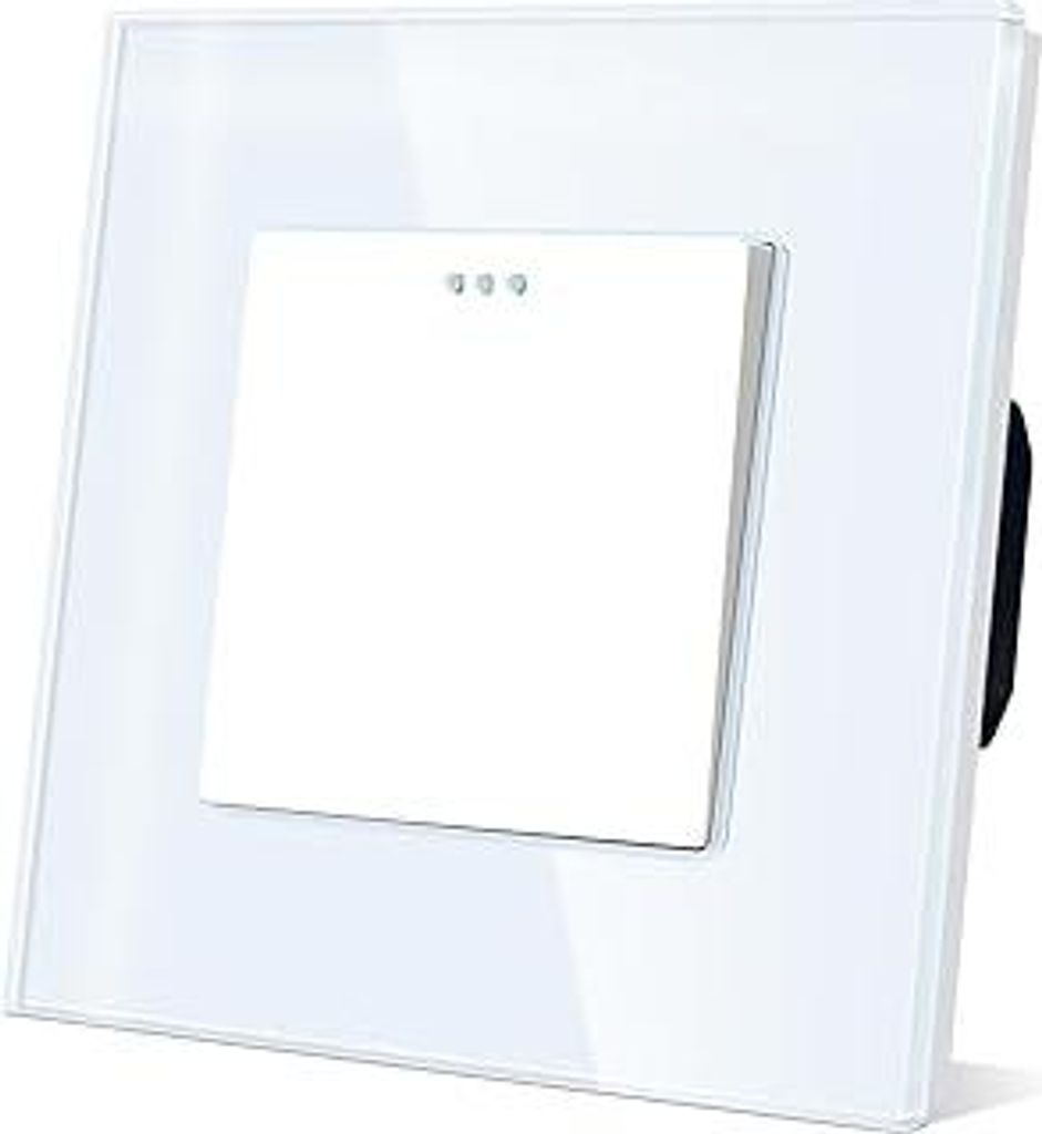 Lichtschalter 1 Fach 1 Weg Unterputz Taste Schalter 86 * 86mm Lichtschalter Glas Weiß Kippschalter