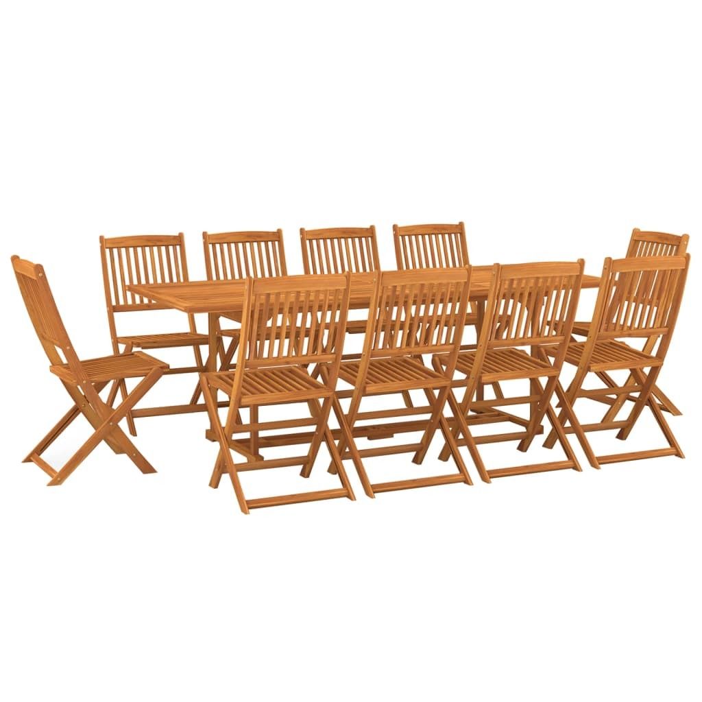 vidaXL 11-tlg. Garten-Essgruppe 220x90x75 cm Massivholz Akazie