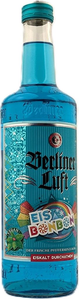 A bottle of Berliner Luft Eisbonbon liqueur.