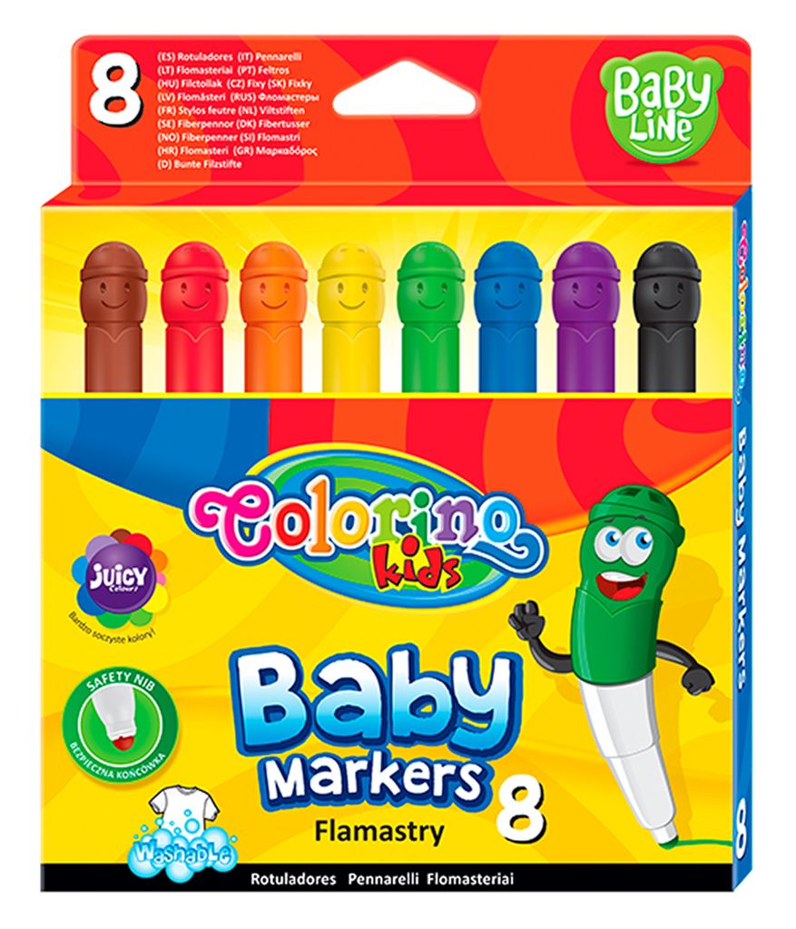 Colorino Kinder Marker Baby farbige Köpfe 8 Farben