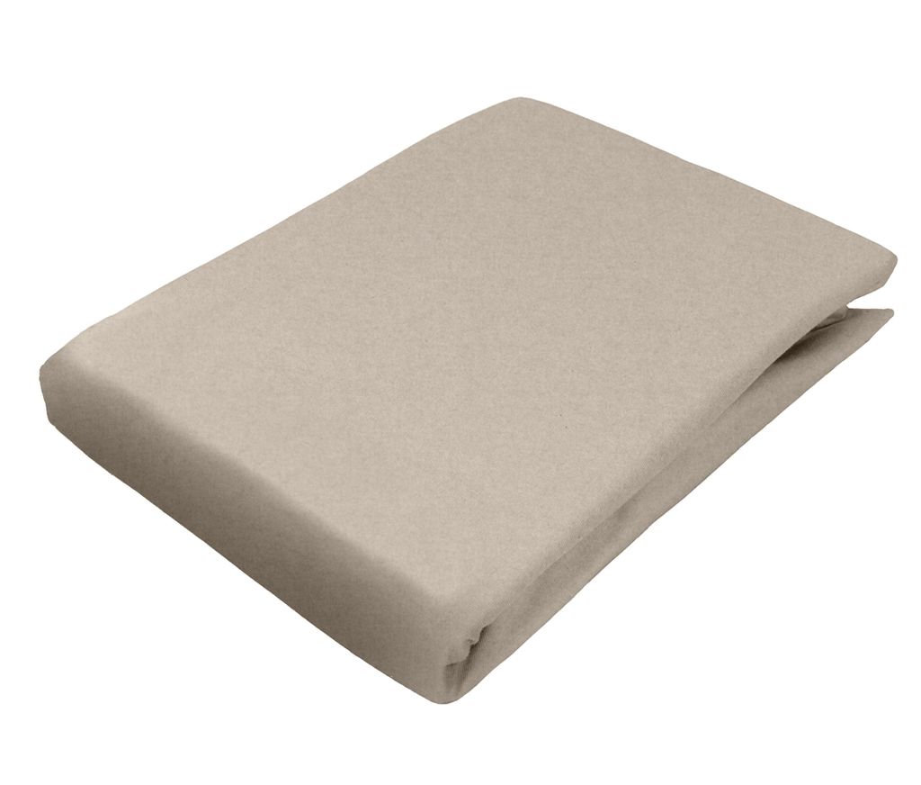 Flanell Spannbetttuch, Melange Spannbettlaken, 140 x 200 cm, beige, 100% Baumwolle, Matratzen bis 25 cm Höhe, sleepling