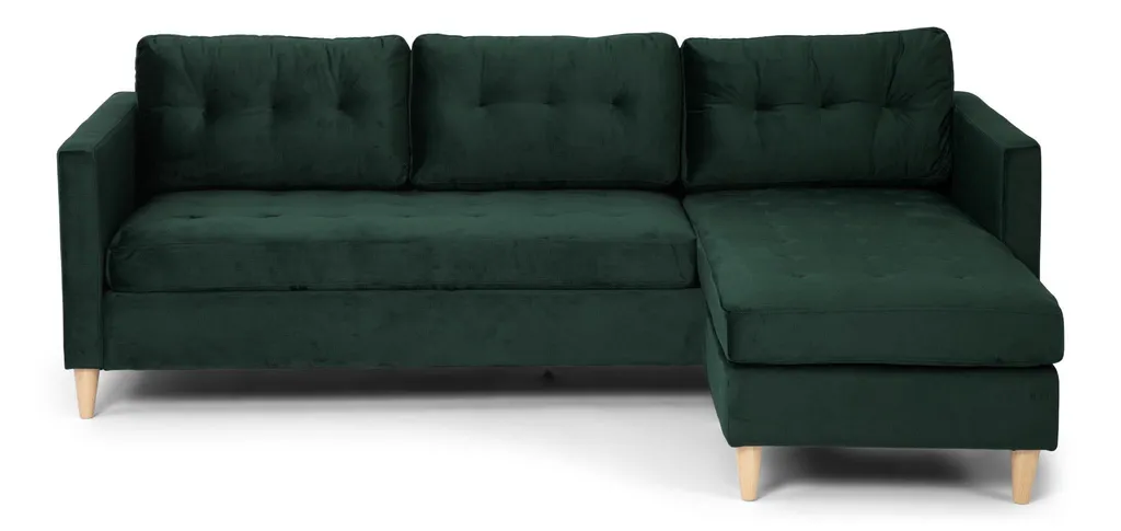 Canapé modulable Marino BA1, solution gain de place en velours vert chic