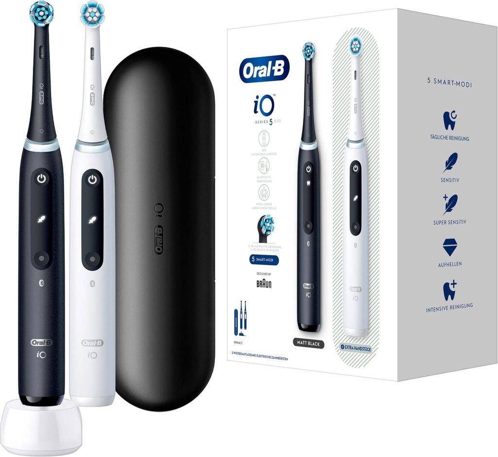 Oral-B iO Series 5 - Zahnbürste - Matt Black/Quite White Produktbild 
