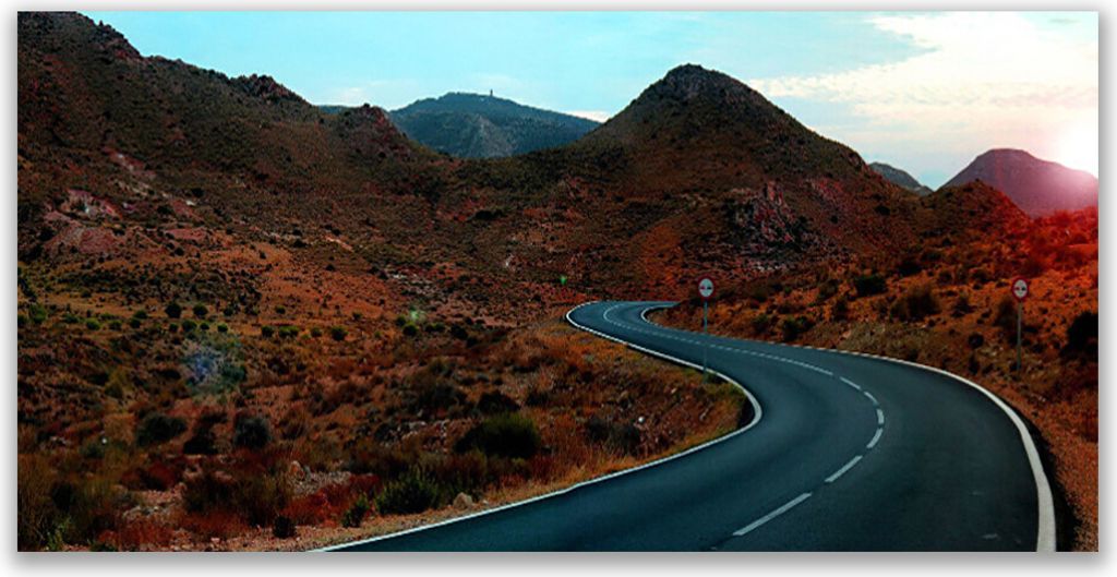 Tulup Leinwand-Bilder 120x60 Wandbild Canvas Kunstdruck Gebirge Straße Landschaft