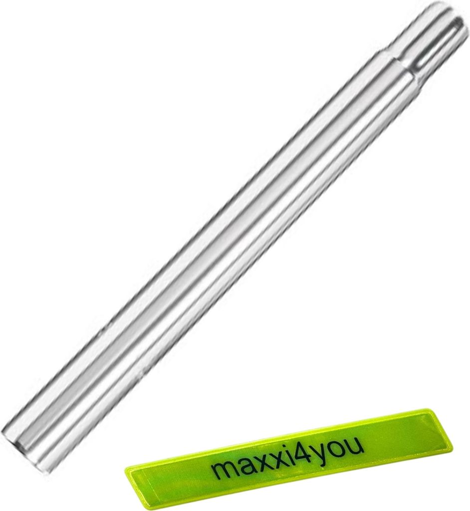 Humpert Ergotec Alu Kerzensattelstütze Ø 27.2 mm / Länge 300 mm in Silber inkl. maxxi4you Reflexband