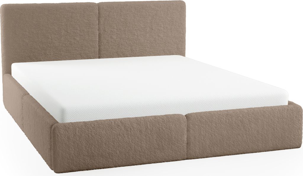 FEDVE Polsterbett Doppelbett Riberia Slim Bett mit Bettkasten 160x200