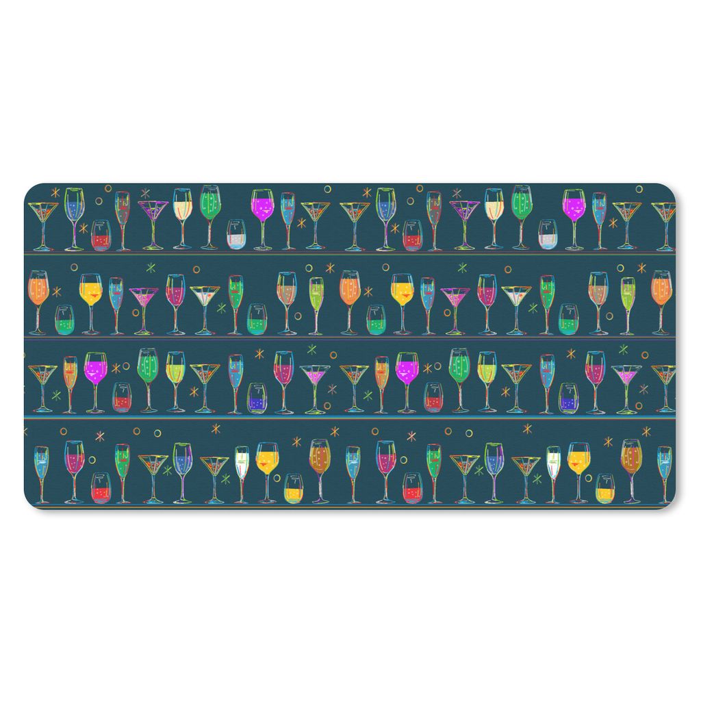 MuchoWow Mauspad Mousepad Cocktails - Bar - Neon - Design 60x30 cm - Mousepads - Maus Mat - Pad - Mausunterlage - Nachhaltig