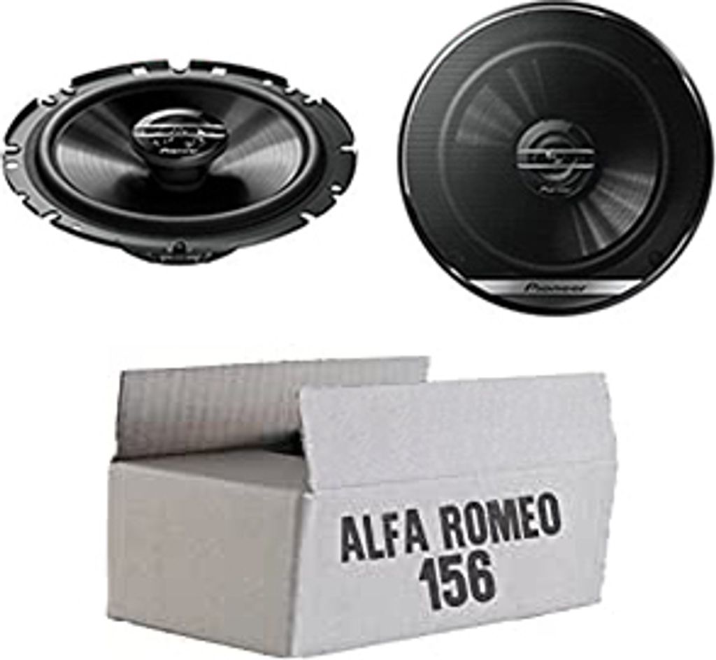 Lautsprecher Boxen Pioneer TS-G1720F - 16,5cm 2-Wege Koax Koaxiallautsprecher Auto Einbausatz - Einbauset passend für Alfa Romeo 156 - justSOUND