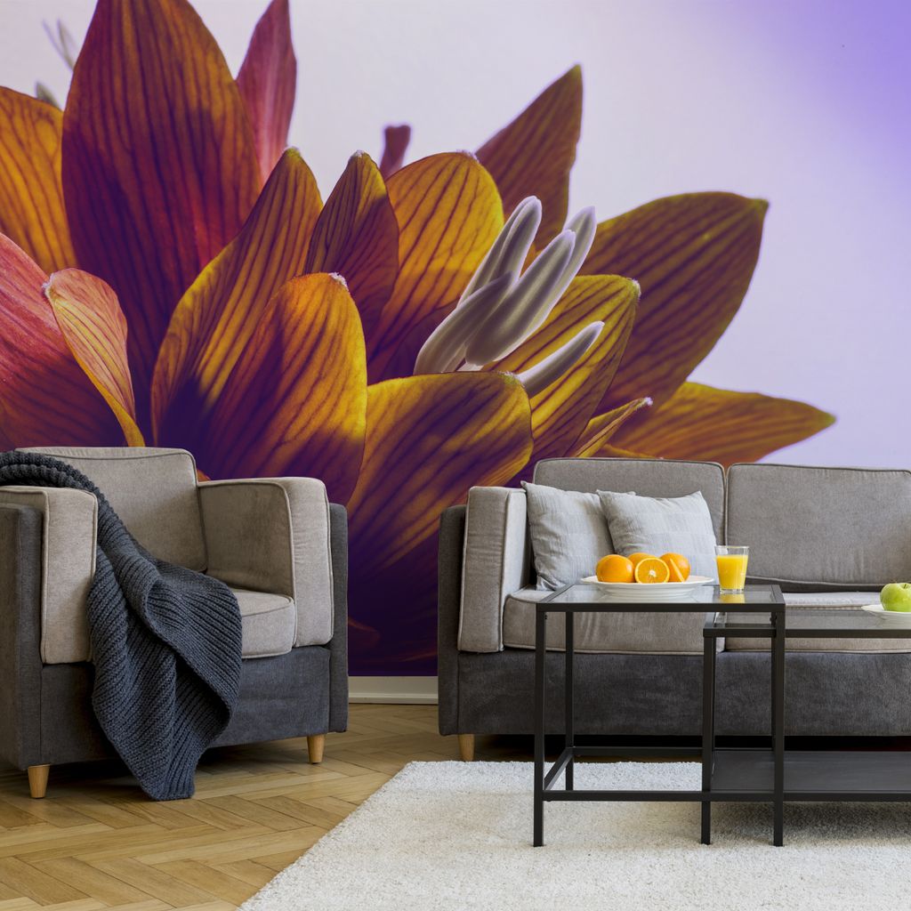 Muralo XXL Selbstklebende FOTOTAPETE 3D Effekt Makro Lotus Blume (B) 300 cm x (H) 210 cm Tapete Wandtapete WOHNZIMMER SCHLAFZIMMER 5188