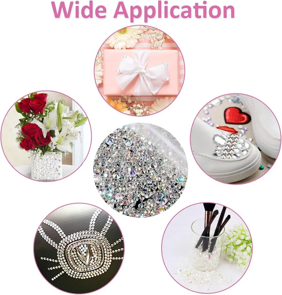 Décoration de Table Mariage Diamants Transparent 4000pcs 3mm 6mm 10mm