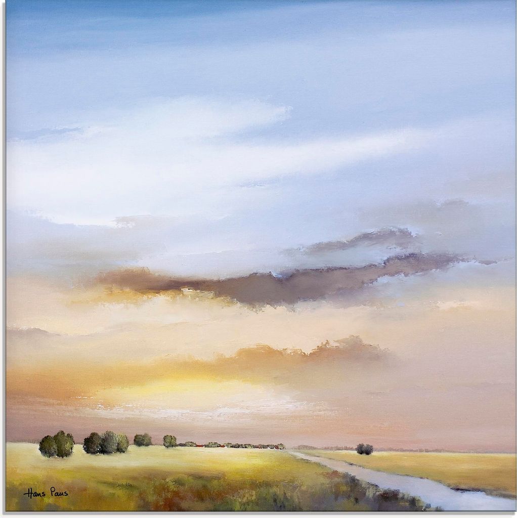 ARTland Glasbild Landschaft III Größe: 30x30 cm