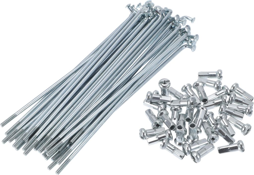 Fahrradspeichen Fahrradrad Speichen Silber Ton Nippel 1 Satz 13G 110mm Länge 45 Stahl verzinkt
