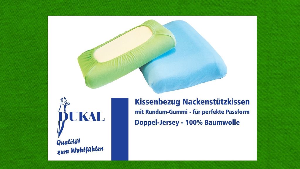 Bezug Nackenstützkissen : Farbe - Apfelgrün, Größe - 35-40x70 cm