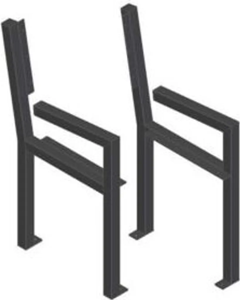 Pieds de banc HAMBURG 9454 Châssis en acier noir pour banc de jardin 2 pcs